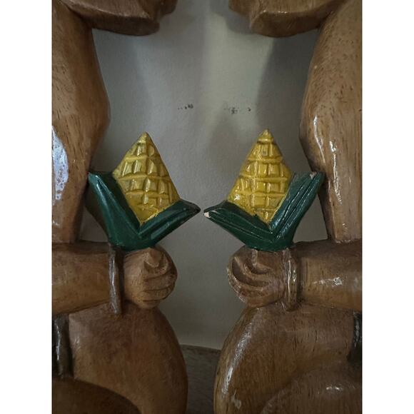 2 Vintage Hand Carved Wood Wall Hanging set Honduras  folk art figures plaques - Picture 9 of 14